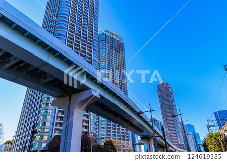 東京都港區東新橋的都市景觀 124619185
