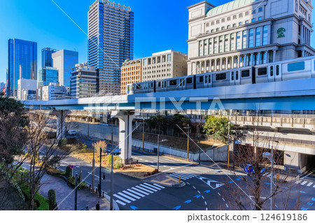 東京都港區東新橋的都市景觀 東京都港區東新橋的都市景觀 124619186