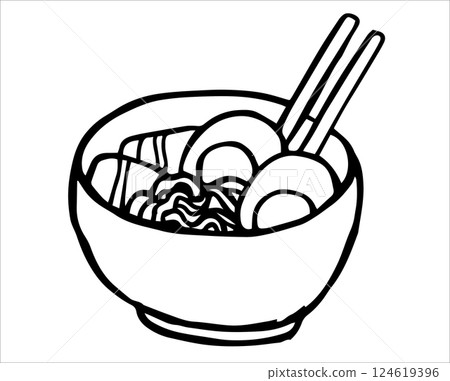 noodle, cartoon, ramen 124619396