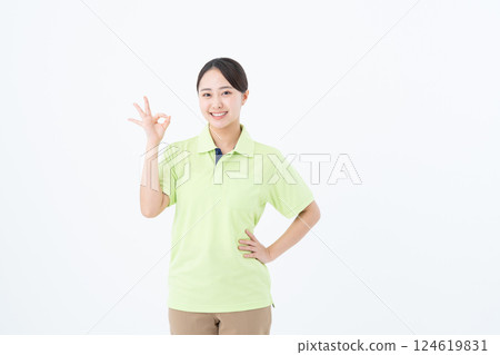 Young care worker woman Young care worker woman 124619831
