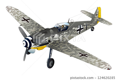 第二次世界大戰期間在歐洲活躍的活塞發動機戰鬥機的原始插圖 第二次世界大戰期間在歐洲活躍的活塞發動機戰鬥機的原始插圖 124620285