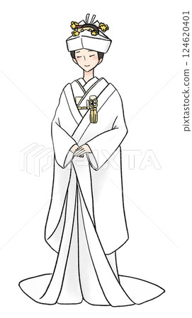 穿著隱藏式和服的女性插圖 穿著隱藏式和服的女性插圖 124620401