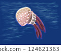 Fluffy octopus jellyfish 124621363