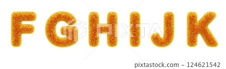 3d fur type font, fluffy alphabet letters F, G, H, I, J, K with yellow orange gradient hairy texture. Furry plush, shaggy text characters. Soft fuzzy English abc, isolated render set. 3D illustration 3d fur type font, fluffy alphabet letters F, G, H, I, J, K with yellow orange gradient hairy texture. Furry plush, shaggy text characters. Soft fuzzy English abc, isolated render set. 3D illustration 124621542