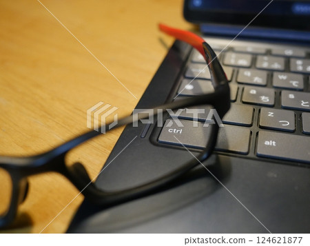 Computer in the background Copy space for work 124621877