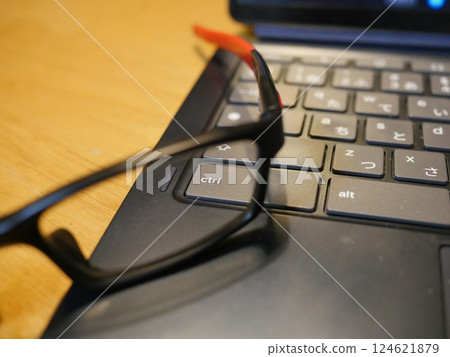 Computer in the background Copy space for work 124621879