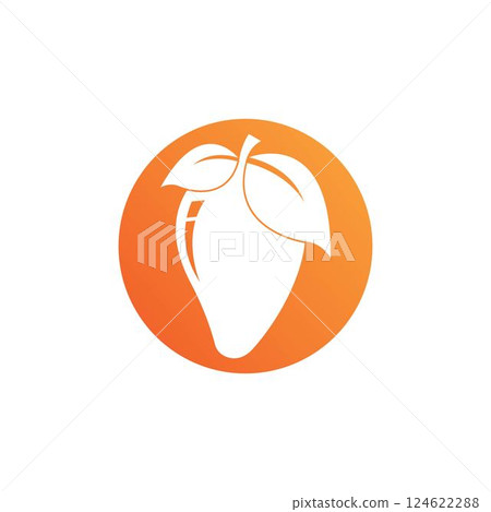 Mango in flat style. Mango vector logo Mango in flat style. Mango vector logo 124622288