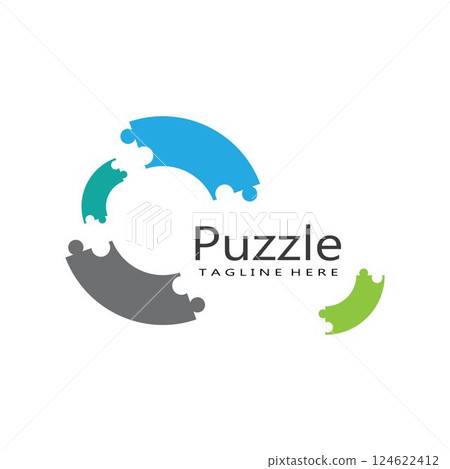 puzzle logo vector icon puzzle logo vector icon 124622412