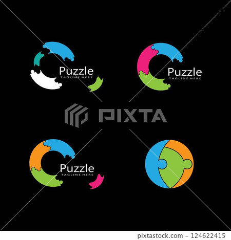 puzzle logo vector icon 124622415