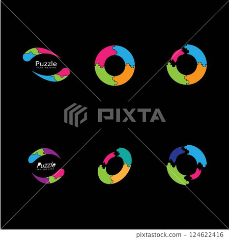 puzzle logo vector icon puzzle logo vector icon 124622416