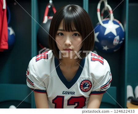 候診室裡，美國足球員看著我們 124622433