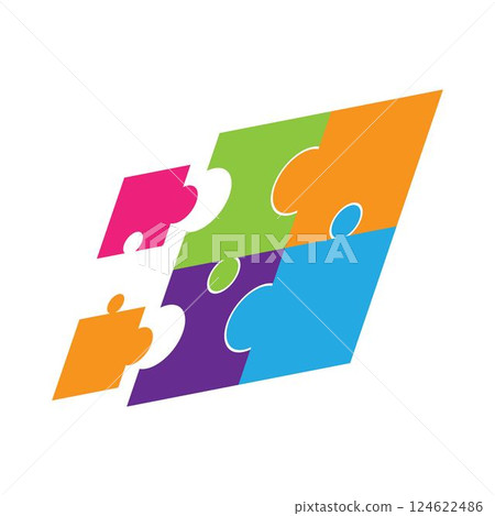 puzzle logo vector 124622486