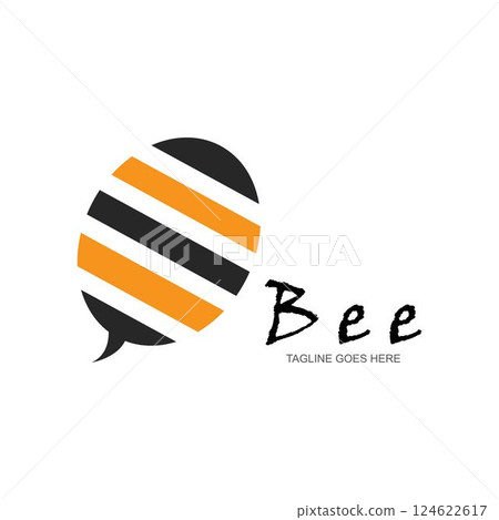 Bee Logo Template vector icon 124622617