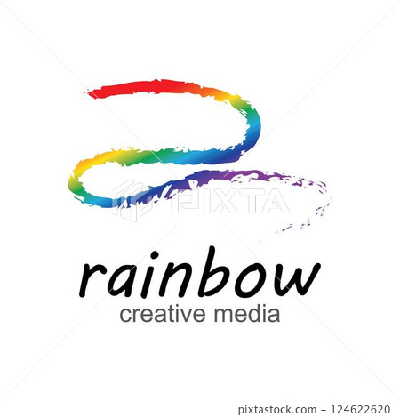Rainbow icon logo vector template Rainbow icon logo vector template 124622620