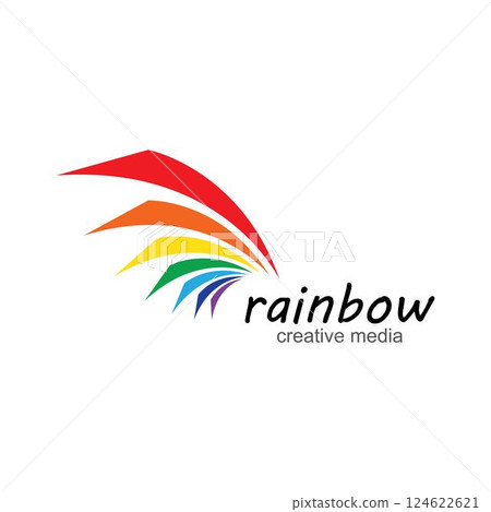 Rainbow icon logo vector template 124622621