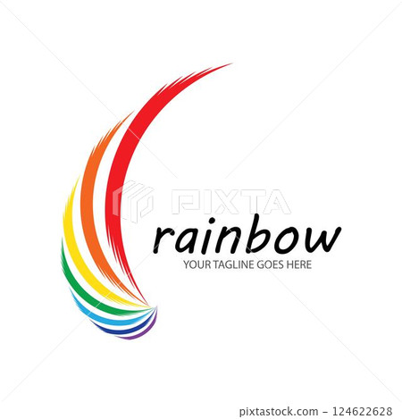 Rainbow icon logo vector template Rainbow icon logo vector template 124622628