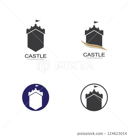 Castle vector illustration icon Template 124623014