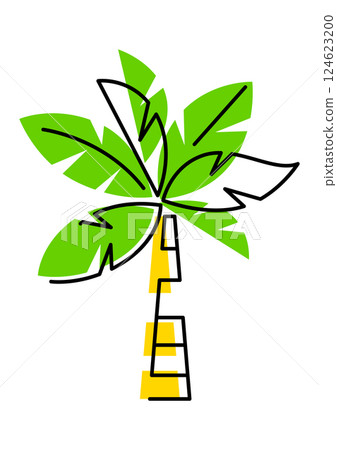 Illustration of palm tree. Summer image for holiday or vacation. 124623200