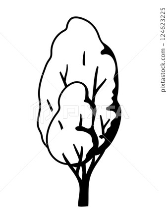 Stylized tree with leaves. Natural summer or spring image. 124623225