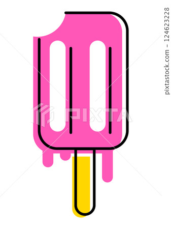 Illustration of ice cream. Summer image for holiday or vacation. 124623228