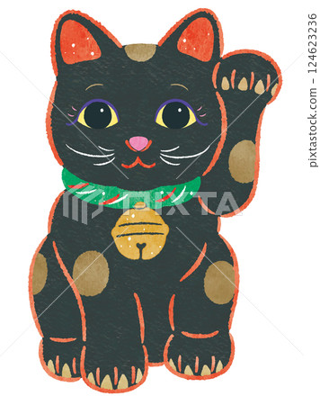 舉起左爪的黑色招財貓 舉起左爪的黑色招財貓 124623236