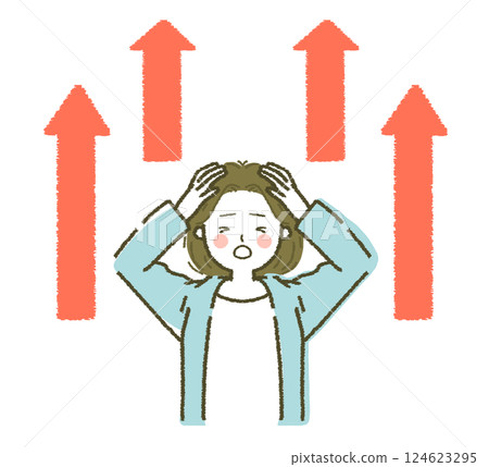 A woman is worried about the price increase 124623295