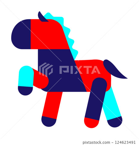 Marine color colorful horse icon Marine color colorful horse icon 124623491