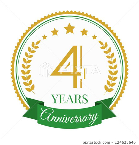 Logo 4 Years Anniversary Celebration Design Template. 124623646