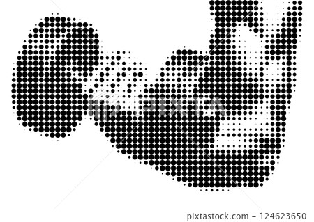 Halftone Illustration of Arm Lifting Dumbbell Halftone Illustration of Arm Lifting Dumbbell 124623650
