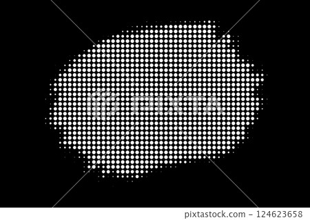 White Halftone Dot Circle on Black Background White Halftone Dot Circle on Black Background 124623658