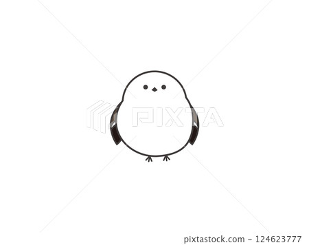 長尾山雀的簡單圖示 124623777