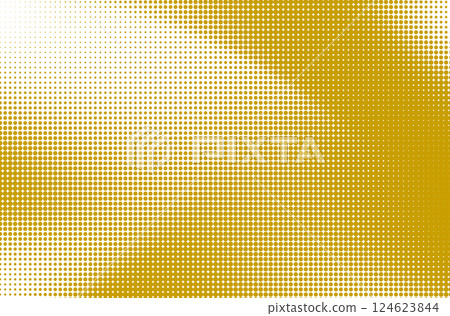 Gold colored halftone pattern background. Vector illustration 124623844
