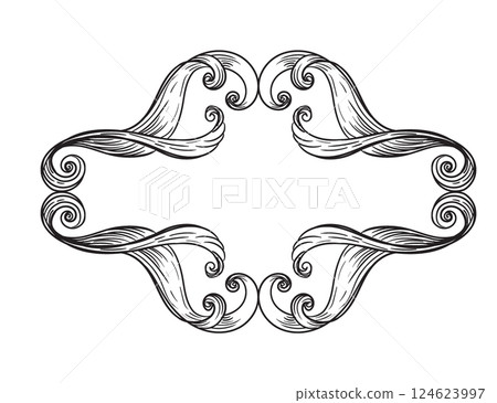 Engraving vintage design element back isolated illustration 124623997