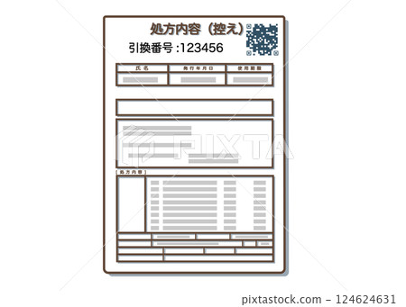 Electronic prescription copy and redemption number 124624631