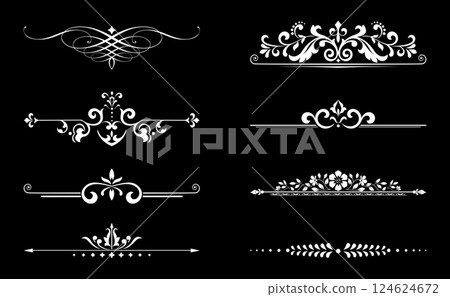 Vintage set. Floral elements for design monograms, invitations, frames, menus and labels. Graphic design of the website, cafes, boutiques, hotels, wedding invitations. 124624672