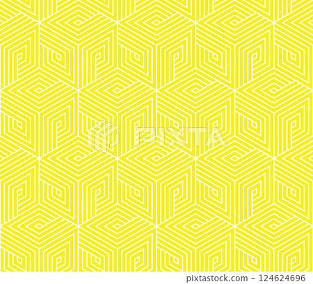 Abstract geometric pattern. A seamless vector background. White and yellow ornament. Graphic modern pattern. Simple lattice graphic design 124624696
