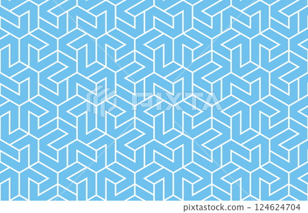 The geometric pattern with lines. Seamless vector background. White and blue texture. Graphic modern pattern. Simple lattice graphic design 124624704