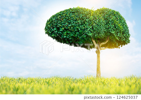 Illustration of a tree in the shape of a liver (environment and medicine) Illustration of a tree in the shape of a liver (environment and medicine) 124625037