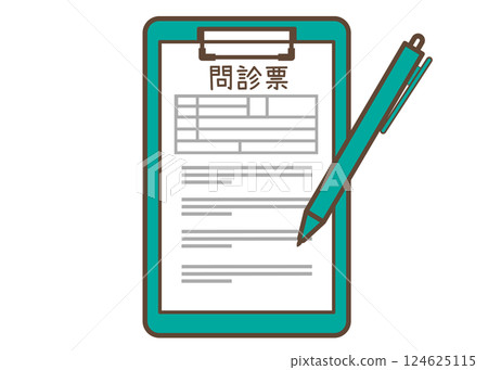 Questionnaire and pen 124625115