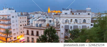 La Giralda and Seville Cathedral in Seville Spain La Giralda and Seville Cathedral in Seville Spain 124625234