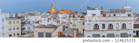 La Giralda and Seville Cathedral in Seville Spain La Giralda and Seville Cathedral in Seville Spain 124625235