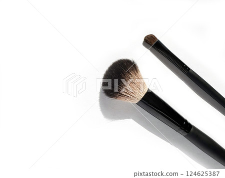 Professional Makeup Brushes on a White Background Professional Makeup Brushes on a White Background 124625387