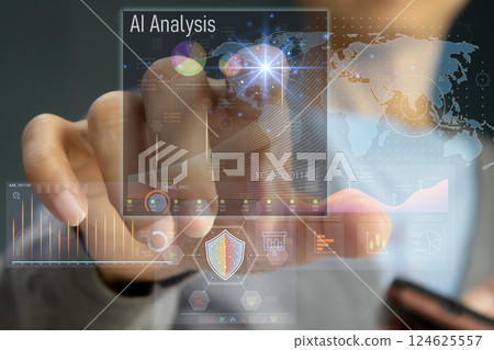 The concept of using AI to analyze and process data 124625557