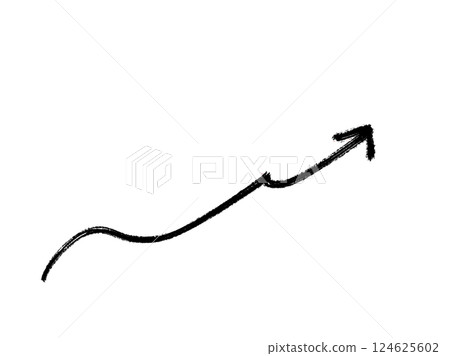 Hand drawn rising arrow Hand drawn rising arrow 124625602