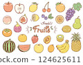 Simple fruit illustration set 124625611