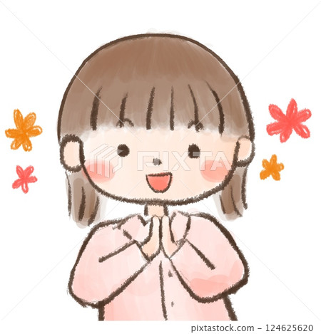 一個女孩表達了她的感激之情 124625620
