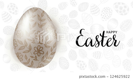 Happy Easter eggs, hand drawn illustration Happy Easter eggs, hand drawn illustration 124625922