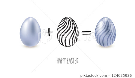Happy Easter eggs, hand drawn illustration Happy Easter eggs, hand drawn illustration 124625926