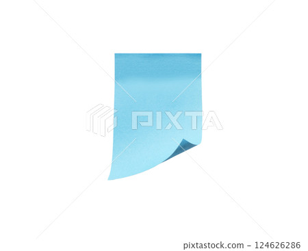 Blue blank note paper isolated on white background. Blue blank note paper isolated on white background. 124626286