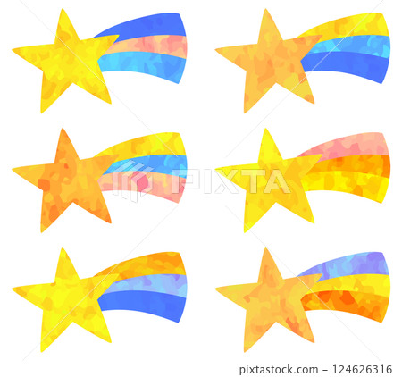 Pop shooting star illustration set vector material 124626316